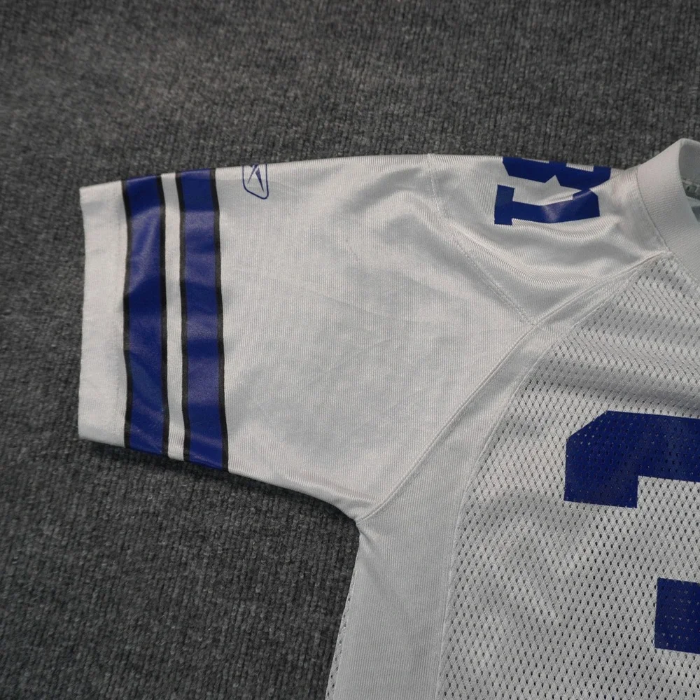 VTG Reebok NFL Jersey Kids Large White Blue Dallas Cowboys 31 Mesh Roy Williams